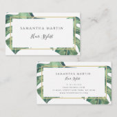 Waterverf Monstera Greenery Gold Visitekaartje (Voorkant / Achterkant)