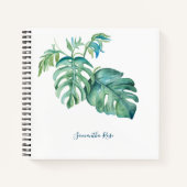 Waterverf Monstera Greenery Personalized Journal Notitieboek (Voorkant)