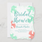 Waterverf Monstera laat Baby shower koraal mint Kaart (Voorkant)