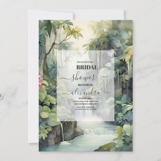 Waterverf Monstera laat tropisch Vrijgezellenfeest Kaart (Voorkant)