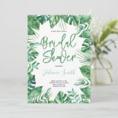 Waterverf Monstera laat tropisch Vrijgezellenfeest Kaart (Staand voorkant)