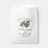 Waterverf Monstera Leaf Floral Weddenschap Harteli Bedankzakje (Voorkant)