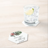 Waterverf Monstera Leaf Floral Wedding Kartonnen Onderzetters (Insitu)