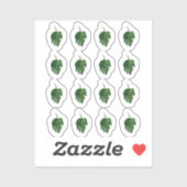 Waterverf Monstera Leaf Green Sticker Set (Vel)