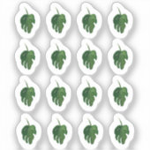 Waterverf Monstera Leaf Green Sticker Set (Voorkant)