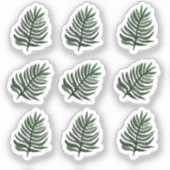 Waterverf Monstera Leaf Greenery Sticker Set (Voorkant)