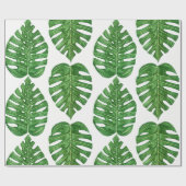 Waterverf Monstera Leaves Cadeaupapier (Vlak)