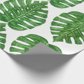 Waterverf Monstera Leaves Cadeaupapier (Hoek)