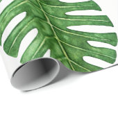 Waterverf Monstera Leaves Cadeaupapier (Rol Hoek)