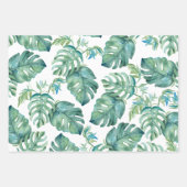 Waterverf Monstera Leaves en Pink Flamingos Inpakpapier Vel (Voorkant)