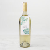 Waterverf Monstera Leaves Label (Op fles)