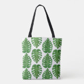 Waterverf Monstera Leaves Tote Bag (Achterkant)