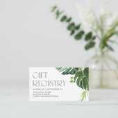 Waterverf Monstera Tropical Baby shower Registry Informatiekaartje (Staand voorkant)