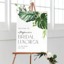 Waterverf Monstera Tropical Bridal Luncheon