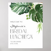 Waterverf Monstera Tropical Bridal Luncheon Poster (Voorkant)