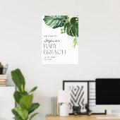 Waterverf Monstera Tropische Baby Brunch Welkom Poster (Thuiskantoor)