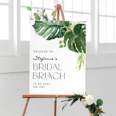 Waterverf Monstera Tropische Bruids Brunch Welkom Poster