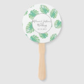 Waterverf Monstera Trouwronde Handwaaier (Voorkant)