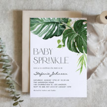 Waterverf Monstera verlaat Summer Baby Sprinkle