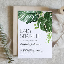 Waterverf Monstera verlaat Summer Baby Sprinkle Kaart