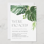 Waterverf Monstera verlaat Summer Engagement Party Kaart (Voorkant)