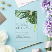 Waterverf Monstera verlaat zomerrepetitie diner Acryl Uitnodigingen (Insitu (Huwelijk))