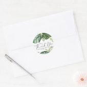 Waterverf Monstera Zomer Vrijgezellenfeest Dank u Ronde Sticker (Envelop)