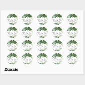 Waterverf Monstera Zomerhuwelijk Dank u Ronde Sticker (Vel)