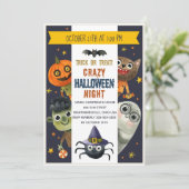 Waterverf Monsters Halloween Uitnodiging (Staand voorkant)