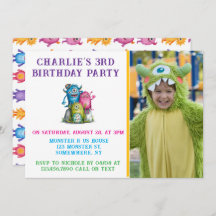 Waterverf Monsters Kind verjaardagsfeestje