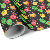 Waterverf Monsters: Schattige naadloos patroon Cadeaupapier (Rol Hoek)