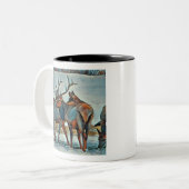 Waterverf Montana Bull Elk Tweekleurige Koffiemok (Voorkant links)