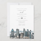 Waterverf Montreal Canada City Skyline Wedding Kaart (Voorkant)