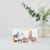 Waterverf Montreal Skyline Visitekaartje (Staand voorkant)