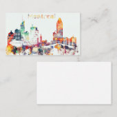 Waterverf Montreal Skyline Visitekaartje (Voorkant / Achterkant)