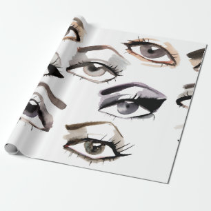 Waterverf mooi oogpatroon cadeaupapier