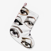 Waterverf mooi oogpatroon kleine kerstsok (Voorkant (Hangend))