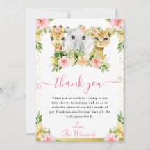Waterverf Mooie Bloemige Jungle Dieren Baby Shower