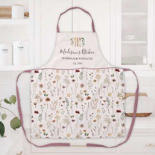 Waterverf Mooie Bloemige Wilde Bloemen Patroon Schort