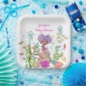 Waterverf mooie bruine kleine zeemeerdag papieren bordje (Feest)