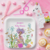 Waterverf mooie bruine kleine zeemeerdag papieren bordje (Feest)