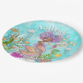 Waterverf mooie bruine kleine zeemeerdag papieren bordje (Gekanteld)