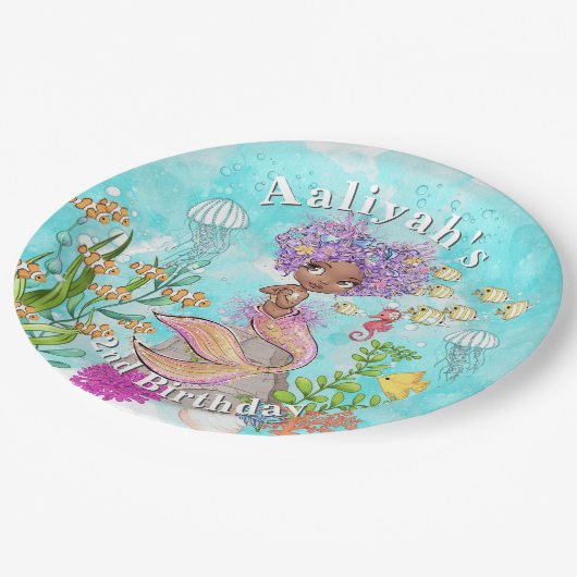 Waterverf mooie bruine kleine zeemeerdag papieren bordje (Gekanteld)