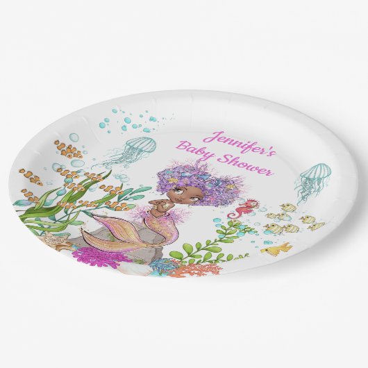 Waterverf mooie bruine kleine zeemeerdag papieren bordje (Gekanteld)