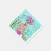 Waterverf mooie bruine kleine zeemeerdag servet (Hoek)