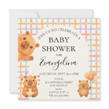 Waterverf Mooie Capybara Baby Shower