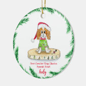 Waterverf Mooie Cavalier King Charles Spaniel Keramisch Ornament (Links)