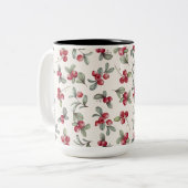 Waterverf Mooie Cranberry Design Tweekleurige Koffiemok (Voorkant links)