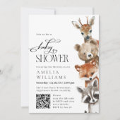 Waterverf Mooie Dieren Moderne QR Code Uitnodiging (Voorkant)