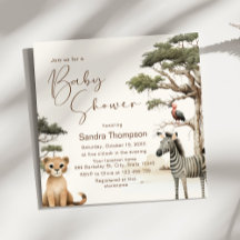 Waterverf Mooie Dieren Wilde Natuur Baby Shower